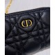 Replica Astuccio Christian Dior Mini Dior Caro con cerniera nero Replica Astuccio Christian Dior Mini Dior Caro con cerniera nero