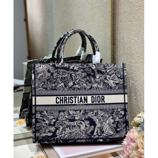 Replica Christian Dior Borsa grande libro Dior blu scuro Replica Christian Dior Borsa grande libro Dior blu scuro