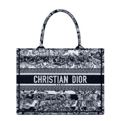 Christian Dior Borsa Book Tote con libro blu scuro