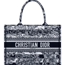 Christian Dior Borsa Book Tote con libro blu scuro