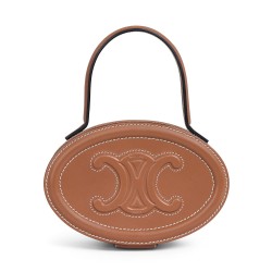 Celine Ovale Minaudiere Cuir Triomphe Pelle Di Vitello Liscia Caffè