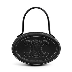 Celine Oval Minaudiere Cuir Triomphe Pelle Di Vitello Liscia Nera