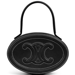 Celine Oval Minaudiere Cuir Triomphe Pelle Di Vitello Liscia Nera