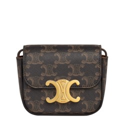 Celine Mini Triomphe Tela Triomphe Caffè