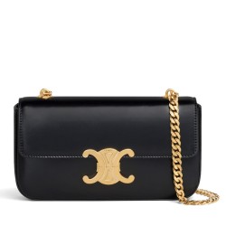Celine Borsa A Tracolla Catena Triomphe Pelle Di Vitello Lucida Nera