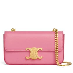 Celine Borsa A Tracolla Con Catena Triomphe Pelle Di Vitello Lucida Rosa