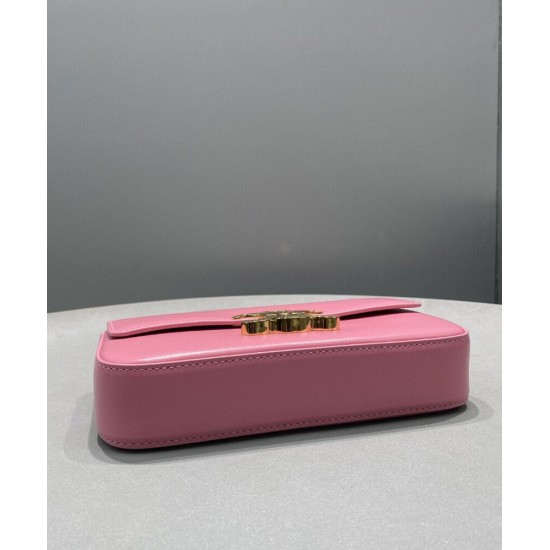 Replica Celine Borsa A Tracolla Con Catena Triomphe Pelle Di Vitello Lucida Rosa