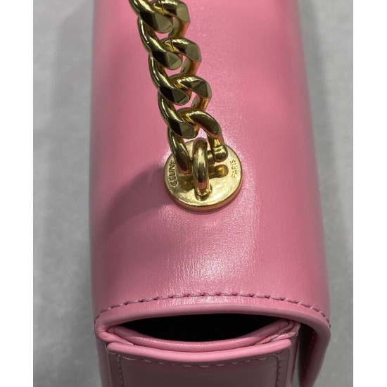 Replica Celine Borsa A Tracolla Con Catena Triomphe Pelle Di Vitello Lucida Rosa