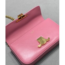 Celine Borsa A Tracolla Con Catena Triomphe Pelle Di Vitello Lucida Rosa