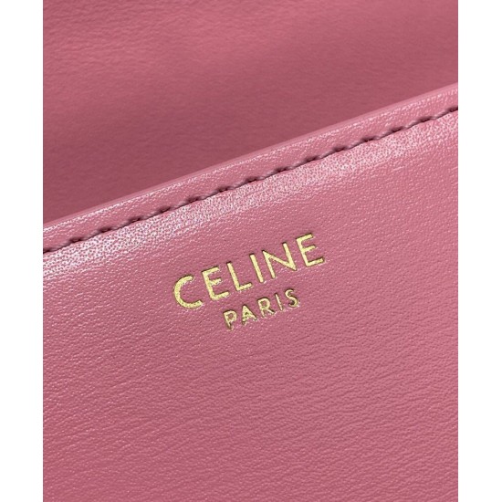 Replica Celine Borsa A Tracolla Con Catena Triomphe Pelle Di Vitello Lucida Rosa