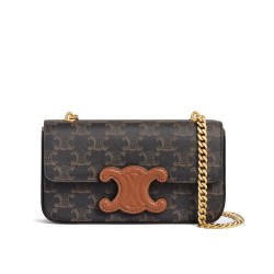 Celine Borsa a tracolla con catena Cuir Triomphe 199242 Henna