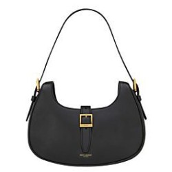YSL Saint Laurent Borsa Hobo Le Fermoir Pelle Lucida Nera
