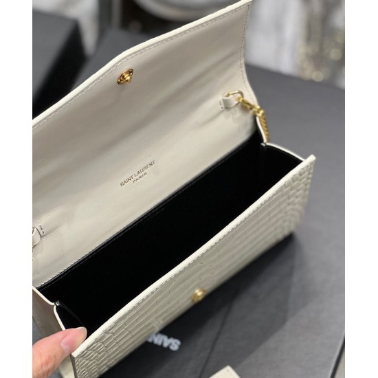 Replica Portafoglio YSL Saint Laurent Uptown Con Catena Pelle Lucida Con Stampa Coccodrillo Bianco Replica Portafoglio YSL Saint Laurent Uptown Con Catena Pelle Lucida Con Stampa Coccodrillo Bianco