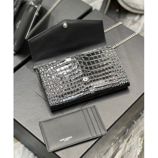 Replica Portafoglio YSL Saint Laurent Uptown Con Catena Pelle Lucida Con Stampa Coccodrillo Nero Replica Portafoglio YSL Saint Laurent Uptown Con Catena Pelle Lucida Con Stampa Coccodrillo Nero