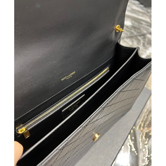 Replica YSL Saint Laurent Gaby Satchel Pelle Di Agnello Trapuntata Nera Replica YSL Saint Laurent Gaby Satchel Pelle Di Agnello Trapuntata Nera