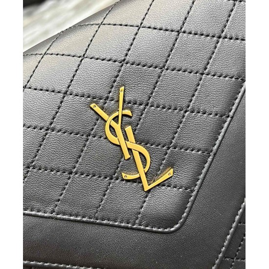 Replica YSL Saint Laurent Gaby Satchel Pelle Di Agnello Trapuntata Nera Replica YSL Saint Laurent Gaby Satchel Pelle Di Agnello Trapuntata Nera