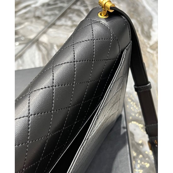 Replica YSL Saint Laurent Gaby Satchel Pelle Di Agnello Trapuntata Nera Replica YSL Saint Laurent Gaby Satchel Pelle Di Agnello Trapuntata Nera
