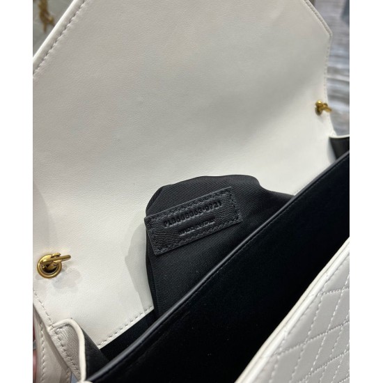 Replica YSL Saint Laurent Gaby Satchel Pelle Di Agnello Trapuntata Bianca Replica YSL Saint Laurent Gaby Satchel Pelle Di Agnello Trapuntata Bianca
