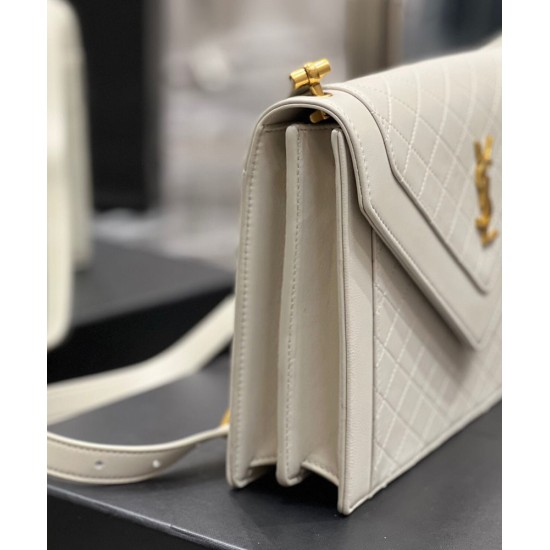 Replica YSL Saint Laurent Gaby Satchel Pelle Di Agnello Trapuntata Bianca Replica YSL Saint Laurent Gaby Satchel Pelle Di Agnello Trapuntata Bianca