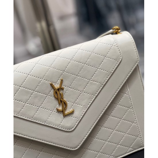 Replica YSL Saint Laurent Gaby Satchel Pelle Di Agnello Trapuntata Bianca Replica YSL Saint Laurent Gaby Satchel Pelle Di Agnello Trapuntata Bianca