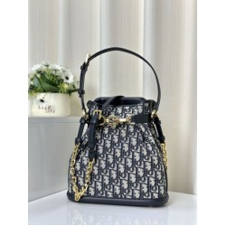 Borsa Christian Dior media C'est Dior Blu Dior Oblique Jacquard