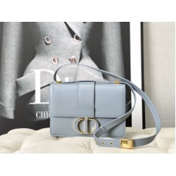 Christian Dior 30 Montaigne Borsa Latte Box Pelle di vitello Azzurro