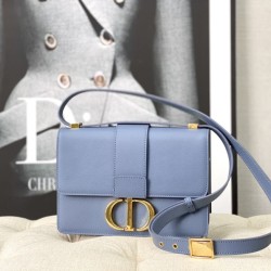 Christian Dior 30 Montaigne Borsa Latte Box Pelle di vitello Blu