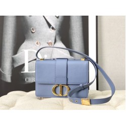 Christian Dior 30 Montaigne Borsa Latte Box Pelle di vitello Blu