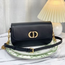 Borsa Christian Dior 30 Montaigne Avenue scatola nera in pelle di vitello