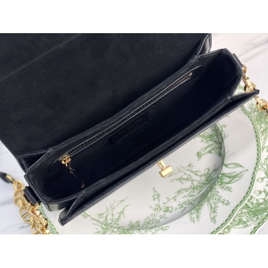 Replica Borsa Christian Dior 30 Montaigne Avenue scatola nera in pelle di vitello Replica Borsa Christian Dior 30 Montaigne Avenue scatola nera in pelle di vitello