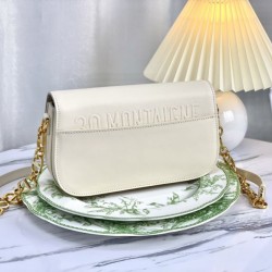 Christian Dior 30 Montaigne Avenue Borsa Dusty Avorio Box Pelle di vitello