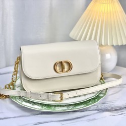 Christian Dior 30 Montaigne Avenue Borsa Dusty Avorio Box Pelle di vitello