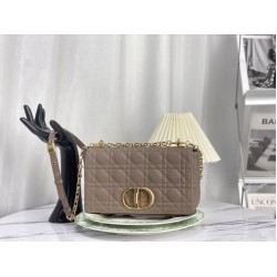 Christian Dior Borsa Dior Caro media in pelle di vitello Cannage grigia Christian Dior Borsa Dior Caro media in pelle di vitello Cannage grigia
