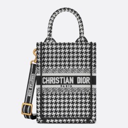 Borsa per telefono Dior Mini Book Tote Micro ricamo pied de poule