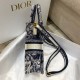 Replica Borsa per telefono Dior Mini Book Tote Toile de Jouy Ricamo inverso Blu