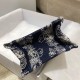 Replica Borsa per telefono Dior Mini Book Tote Toile de Jouy Ricamo inverso Blu