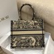 Replica Borsa tote Dior piccola a libro Toile de Jouy ricamata Marrone Replica Borsa tote Dior piccola a libro Toile de Jouy ricamata Marrone