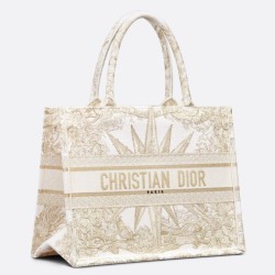 Borsa tote Dior media a libro Rêve d'Infini ricamo Oro