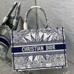 Dior Dior Book Tote media Rêve d'Infini ricamo bianco/blu