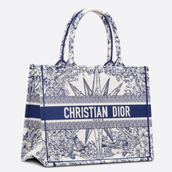 Replica Dior Dior Book Tote media Rêve d'Infini ricamo bianco/blu Replica Dior Dior Book Tote media Rêve d'Infini ricamo bianco/blu