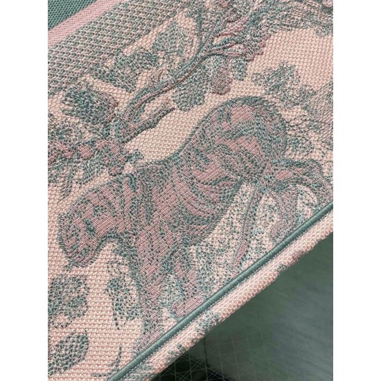 Replica Borsa tote grande per libri Dior Toile de Jouy Sauvage ricamo rosa / grigio Replica Borsa tote grande per libri Dior Toile de Jouy Sauvage ricamo rosa / grigio