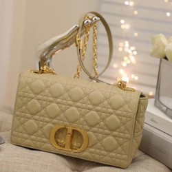 Borsa media Dior Caro Cannage Beige
