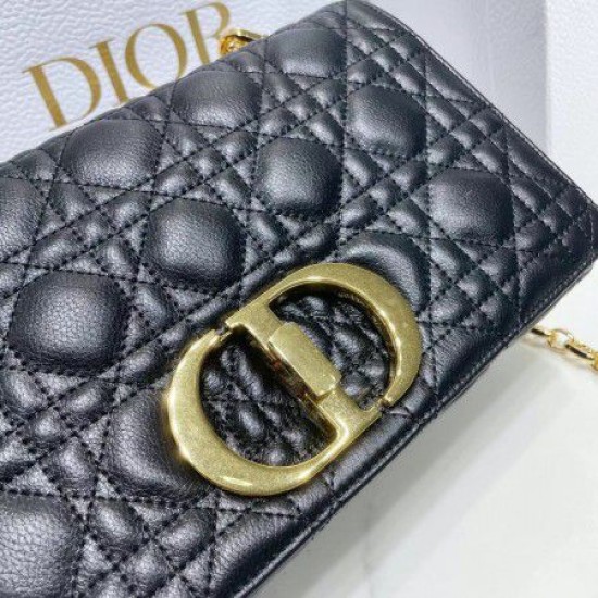Replica Borsa media Dior Caro Cannage nera Replica Borsa media Dior Caro Cannage nera