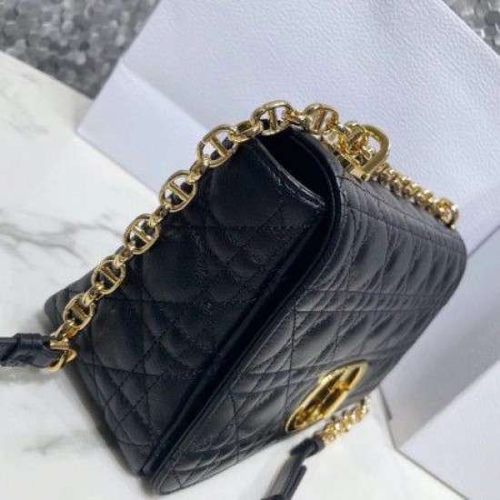 Replica Borsa media Dior Caro Cannage nera Replica Borsa media Dior Caro Cannage nera