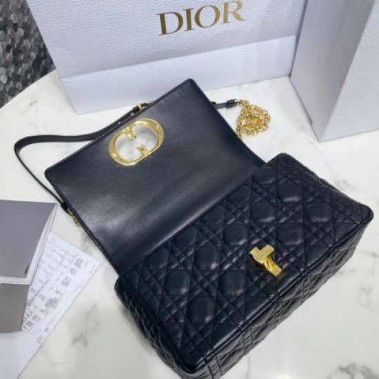 Replica Borsa media Dior Caro Cannage nera Replica Borsa media Dior Caro Cannage nera