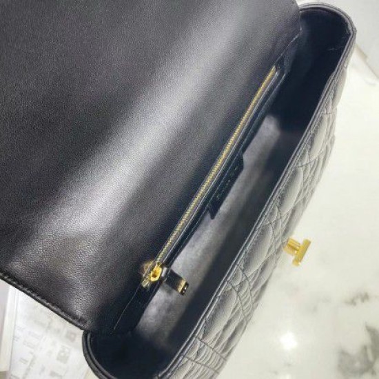 Replica Borsa media Dior Caro Cannage nera Replica Borsa media Dior Caro Cannage nera