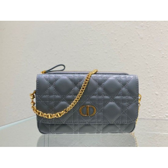 Replica Pouch Dior Caro Cannage Blu Replica Pouch Dior Caro Cannage Blu