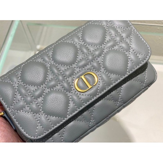 Replica Pouch Dior Caro Cannage Blu Replica Pouch Dior Caro Cannage Blu
