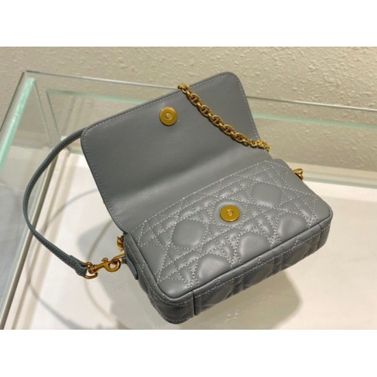 Replica Pouch Dior Caro Cannage Blu Replica Pouch Dior Caro Cannage Blu