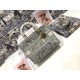 Replica Borsa Dior Large Lady D-Lite Toile de Jouy Reverse Ricamo Grigio